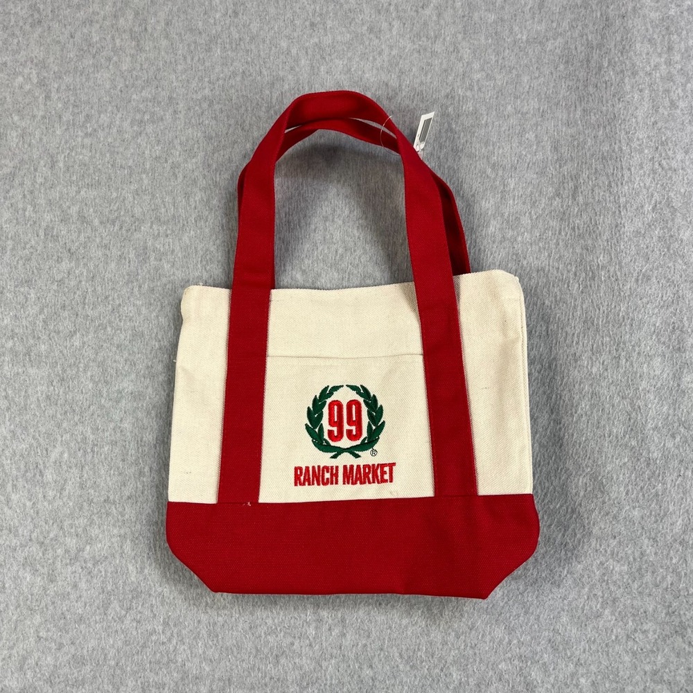 99 Ranch Market Canvas Tote Bag Red Joes Embroider Mini Reusable Trader